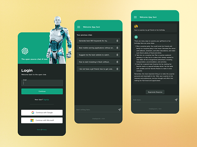 Chat GPT - Open AI App, AI Chat App Design ai ai chat ai chat app chat chat ai app chat ai toolm chat gpt chat gpt app chat gpt tool chatting communication robot ai ui