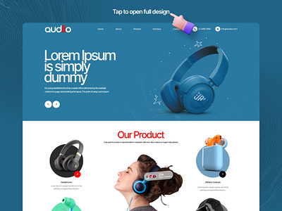 E-store Landing Page creative design e store ecommerce headphone landing page music sell store ui ux web website