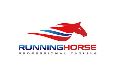 Minimal Power Running Horse Logo Design logistics transportation