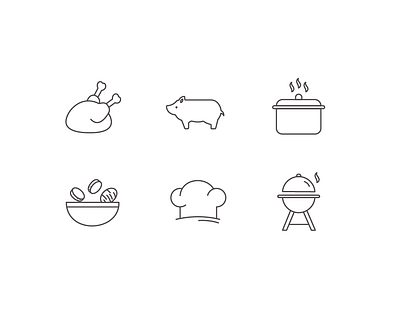 Food/Cooking icons app branding design flat icons graphic design icon design icons illustration line icons logo typography ui ux vector