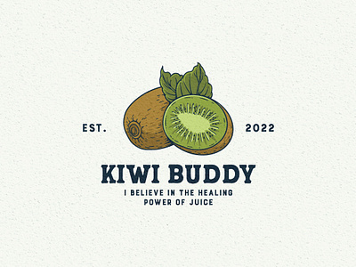 Kiwi Buddy | Vintage Logo branding design fruits graphic design illustration logo vintage