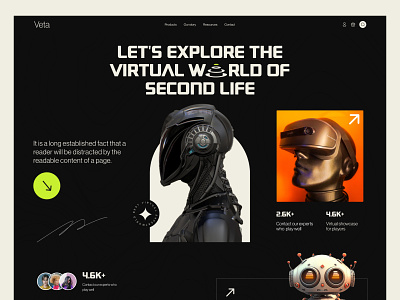 Virtual Reality Services Landing Page Website ai meta meta world new design trendy vector virtual vr