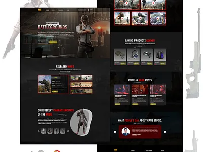 Gaming Landing Page. behance dribble graphic design pubglandigpage ui uidesign webdesign