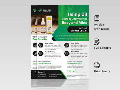 Hemp Oil Flyer Design a4 adobe illustrator banner branding brochure business flyer corporate cover design event flyer flyer graphic design hemp illustration layout logo magazing poster print template