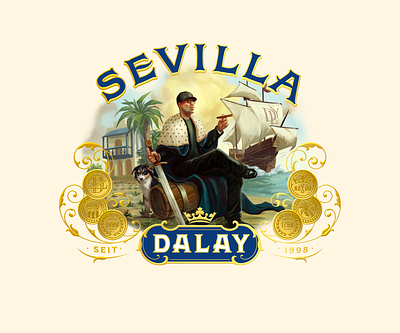 Dalay Sevilla artwork cigar classic cuban design digital art graphic design illustration packaging typography vintage