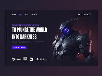 FASIO - Game Landing page design game game design gaming interface landing landing page ui ux web design