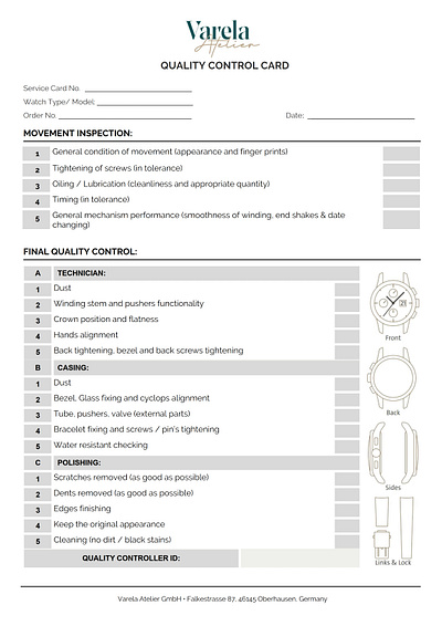 Quality Control Card Form branding design fillable pdf form form graphic design pdf pdf form