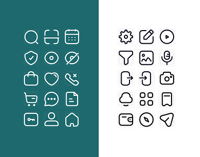 Essential icons app branding design flat icons graphic design icon design icons illustration logo ui