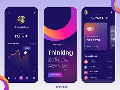 UI For a Crypto Banking Service app branding design graphic design illustration logo typography ui ux vector