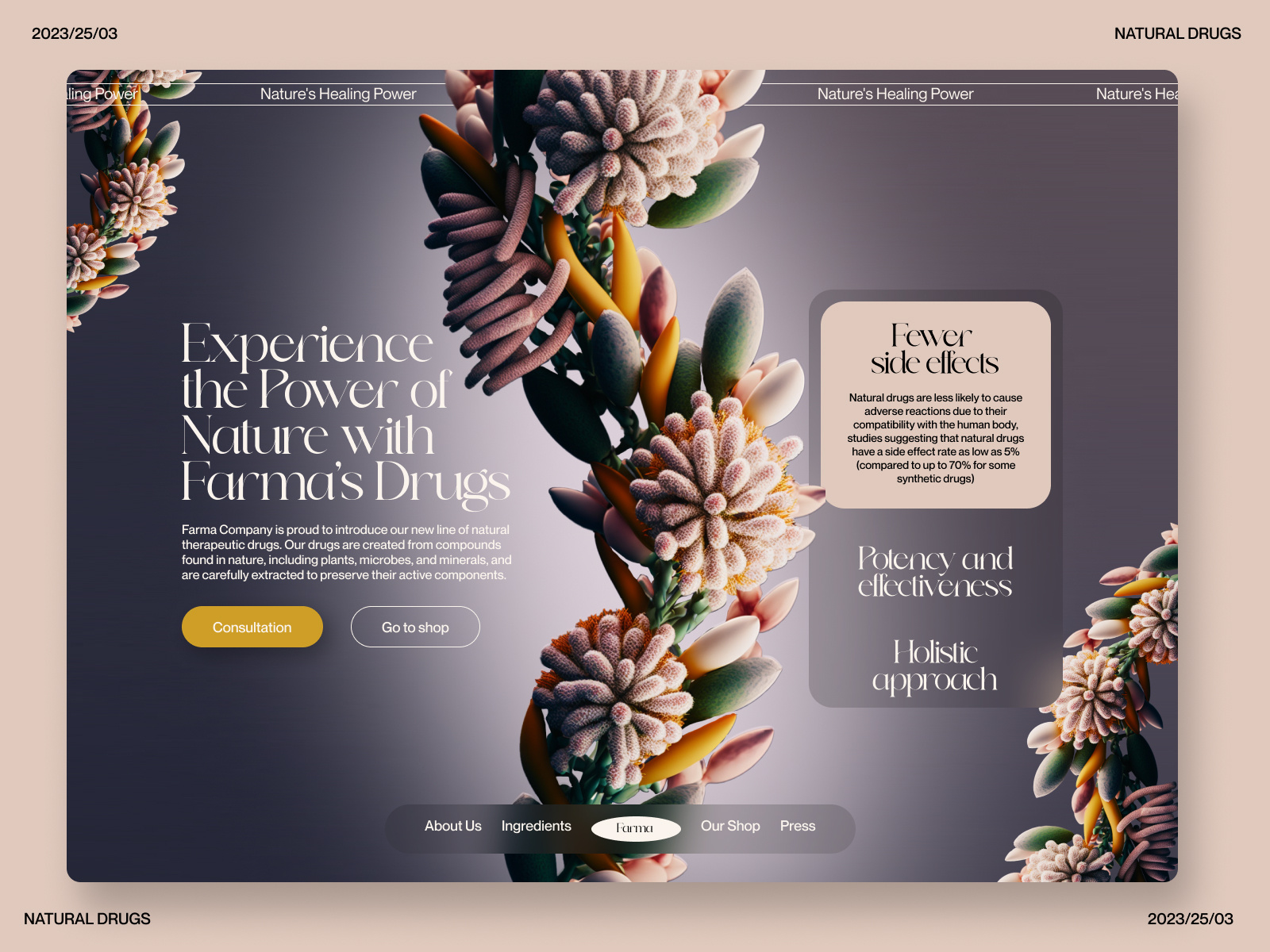 Website UI design for Farma company 3d 3d wedsite design branding creative design design figma graphic design hero section icon landing page logo minimal minimalistic design typography ui ux vector web webdesign website