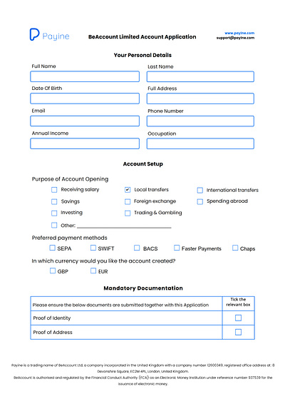 Account Application Form branding design fillable pdf form form graphic design pdf pdf form