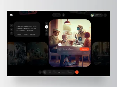 AI-driven Interface Redesign for Midjourney ai app artificialintelligence deep learning design human ai machine learning midjourney predictive analytics ui ux web