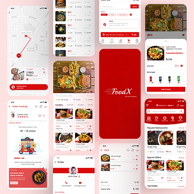 FoodX - Online Food Delivery App app branding design figma mobile mobileapp ui ux