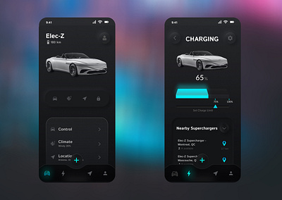 Electric Car Charging App app design illustration interactive design mobile app ui ux