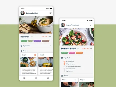 CookBook: Recipe Page app cards clean cooking dribbble figma ingredients minimal product design recipe simple steps ui user friendly ux warmup