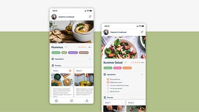 CookBook: Recipe Page app cards clean cooking dribbble figma ingredients minimal product design recipe simple steps ui user friendly ux warmup