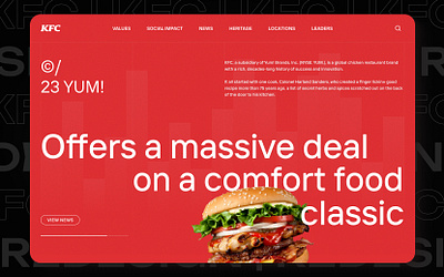 KFC Website Redesign - Conceptual Project concept design fast food interactive design redesign ui ui design web design
