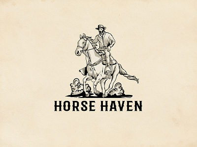 Horse Haven Vintage logo horse haven vintage logo horse logo horsr riding logo illustration