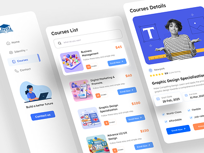 Courses Page applanding page bestdashboard design 2023 buy course course mini preview course website courses courses landing page creative dashboard design dashboard dashboard app design education app education theme education website online learning web design popular 2023 uiroll webapp design