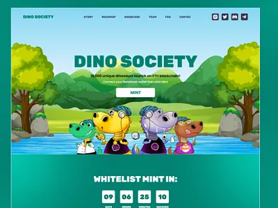 Dino Society NFT Website design branding illustration logo motion graphics nft nft website ui ux webdesign website design