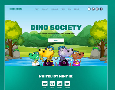 Dino Society NFT Website design branding illustration logo motion graphics nft nft website ui ux webdesign website design