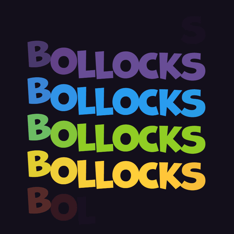 A Pile of Bollocks animation bollocks canvas javascript learning typography