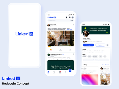 Linkedin Redesign app appdesign appmockup designinspiration modern modern design prototyping redesign linkdin ui userexperience userinterface uxdesign