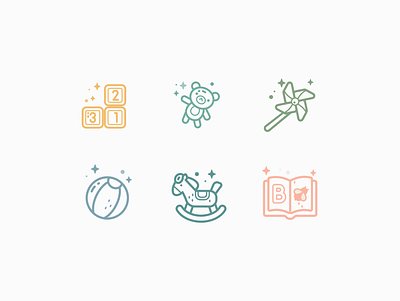 Kinder Garden Icons animation branding graphic design logo motion graphics