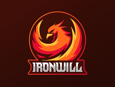 Phoenix Branding Macot Logo | IRONWILL baketball baseball branding design esport esportlogo gaming hockey illustration ironwill logo macot logo mascot mascot logo phoenix phoenix logo phoenix mascot sports sports logo twitch