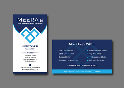 Meera business card business card design editable graphic design illustrator vector