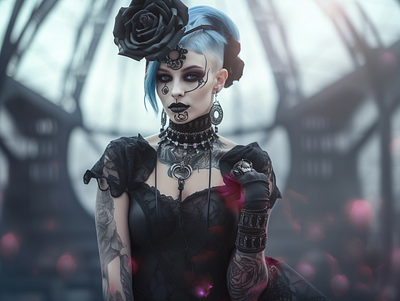 Cybergoth rococo ai ai art art art design concept art design graphic design midjourney