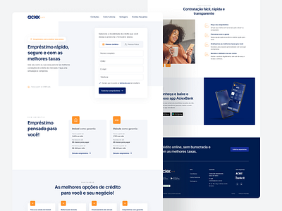 AciexBank - Landing Page bank colors design figma finance interface landing page lp money ui ux design web website