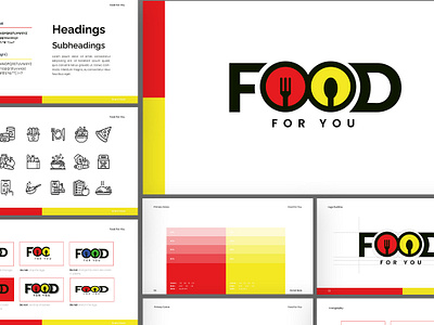 Logo and Brand Book Design: Food Industry brand book brand book template brand identity branding branding mockup color palette font set food food logo iconography logo logo design menu mockup design restaurant restaurant logo typography watermark