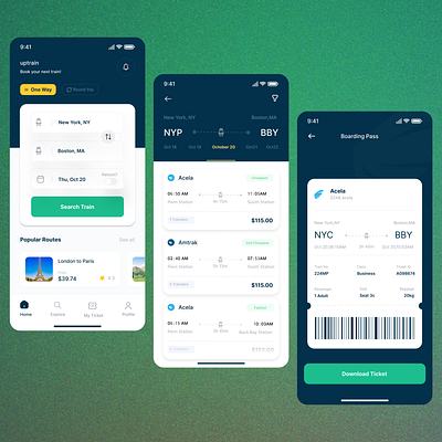 train ticket ui design... android android app android app design android app development app app source code branding design graphic design illustration logo mobi motion graphics ui