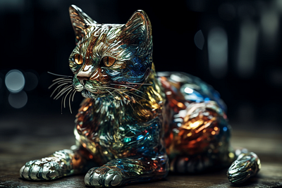 Crystal cat ai ai art art art design concept art design graphic design