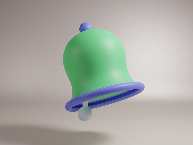 3D Bell 3d alert bell blender3d cinema4d color emoji icon ring