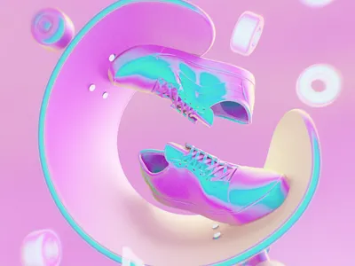 sweet 3d c4d graphic design skate vans