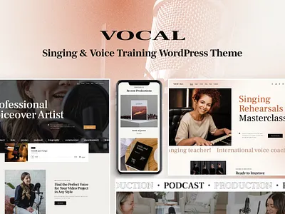 Vocal - Singing & Voice Artist WordPress Theme design illustration logo web design web development webdesign woocommerce wordpress wordpress theme wordpress themes