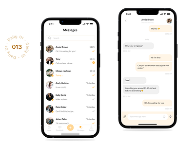 Daily UI Challenge - Day 13: Direct Messaging app design mobileapp ui ux