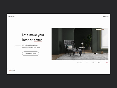 Interior studio // Landing page architecture clean website corporate dailyui desktop elegant inspiration interior landing landing page landingpage light minimal minimal design real estate tilda ui ui design web design white