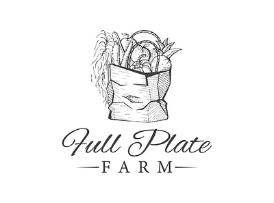Full Plate Farm art blackandwhite branding design digitalart farm graphic design inkdesign logo logodesign oldschool vector