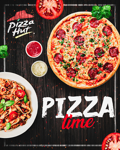 PizzaHut promotional poster Design app branding design graphic design illustration logo typography ui ux vector