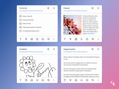Daily UI 65 - Notes Widget branding dailyui dailyui day 01 design graphic design illustration notes ui notes widget ui ux vector widget