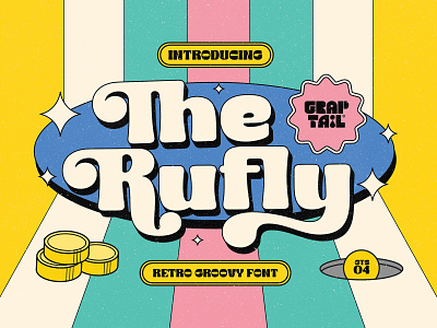 The Rufly - Retro Font branding design features font illustration logo opentype poster typeface typogaphy ui