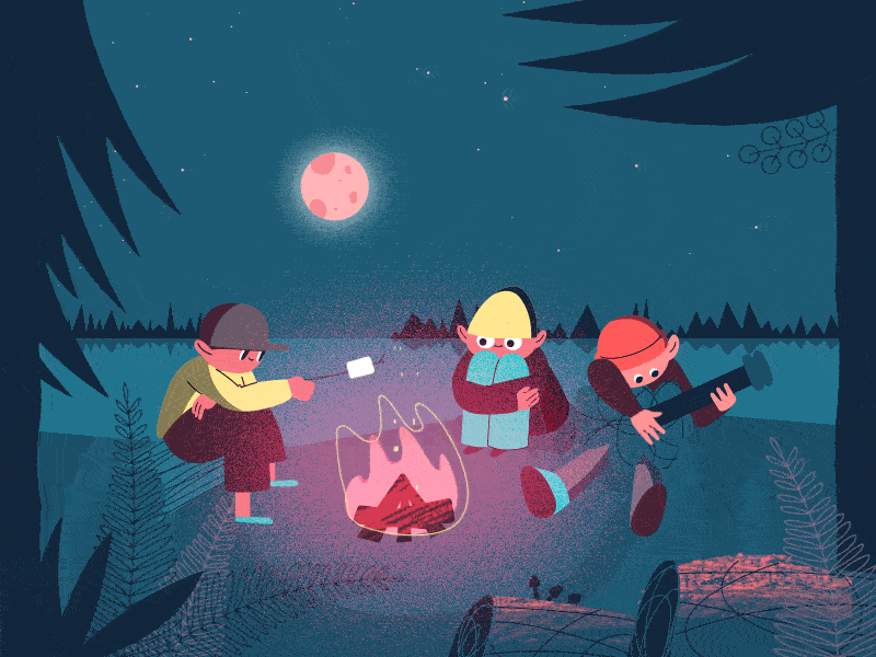 Summer Camp Animation after effect animation gif illustration motion design motiondesignschool