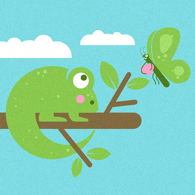 Chameleon and Butterfly animation butterfly chameleon design graphic design illustration logo love symbol