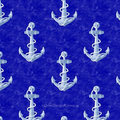 Ocean Blues Anchor Pattern repeat pattern repeating pattern seamless pattern surface pattern designer surfacedesign textile pattern