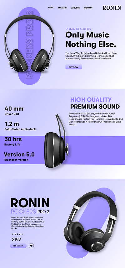 HeadPhones Landing Page branding graphic design ui