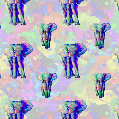 Colorful Elephants repeat pattern repeating pattern seamless pattern surface pattern designer surfacedesign textile pattern