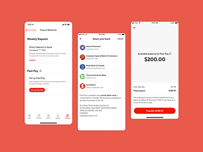 Fast Pay Canada banking cash out dasher doordash earnings fast pay finance lists money red withdraw